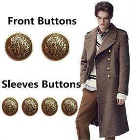 img 1 attached to 👔 YaHoGa 14pcs Vintage Gold Blazer Buttons for Men's Suits Blazers Sport Coats 20mm 15mm Metal Shank Buttons Set for Sewing Coats Suits Blazers (MB20050)