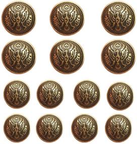 img 3 attached to 👔 YaHoGa 14pcs Vintage Gold Blazer Buttons for Men's Suits Blazers Sport Coats 20mm 15mm Metal Shank Buttons Set for Sewing Coats Suits Blazers (MB20050)