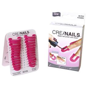 img 3 attached to Улучшенные наклейки для маникюра CreaNails среди аксессуаров Spаrk Таnk - многоразовые мягкие пластиковые защитники для ногтей женщин, непромокаемый маникюр с французским дизайном - 26 штук (10 разных размеров).