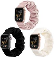 📱 рекоппа совместимый scrunchie ремешок для apple watch | милые принты эластичные ремешки для женщин | браслетный ремешок совместим с apple iwatch series 6 5 4 3 2 1 | 38мм 42мм 40мм 44мм логотип