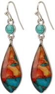 💠 kafu unique indian ethnic vintage silver turquoise teardrop dangle earrings for women bohemian multicolored glazed jewelry logo