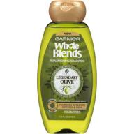 🌿 garnier whole blends legendary olive replenishing shampoo 12.5 oz: nourish your hair with olive extracts logo