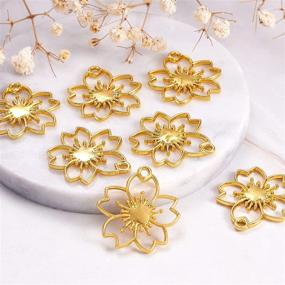 img 2 attached to 🌸 Pandahall Sakura Hollow Frame Pendant Charms - DIY UV Resin Pressed Flower Jewelry Making