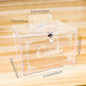 img 3 attached to 💍 Acrylic Clear Wedding Card Box with Lock | Gift Card/Money Holder for Reception, Anniversary, Birthday, Graduation Decorations | 12.2 x 9.3 x 8.3 Inch