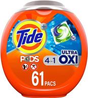 🌟 tide pods 4 in 1 ultra oxi laundry detergent soap pods, he - 61 count: effective cleaning for high efficiency washers logo