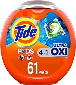 img 4 attached to 🌟 Tide PODS 4 in 1 Ultra Oxi Laundry Detergent Soap PODS, HE - 61 Count: Effective Cleaning for High Efficiency Washers