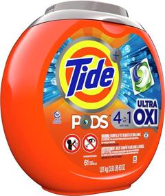 img 3 attached to 🌟 Tide PODS 4 in 1 Ultra Oxi Laundry Detergent Soap PODS, HE - 61 Count: Effective Cleaning for High Efficiency Washers