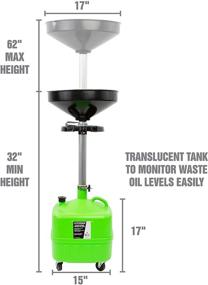 img 3 attached to OEMTOOLS 87032 9-галлонный Переносной откидной сливной бак с масляной воронкой, зеленый - Идеально подходит для замены моторного масла в автомобилях и грузовиках, регулируемая высота, сливной бак для масла.