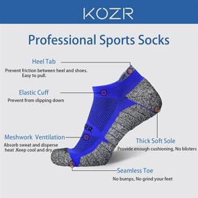 img 2 attached to 🏃 KOZR Men's Cushion Running Ankle Socks with Tab - Athletic Socks (6 Pack) for Optimal Performance