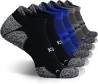 🏃 kozr men's cushion running ankle socks with tab - athletic socks (6 pack) for optimal performance логотип