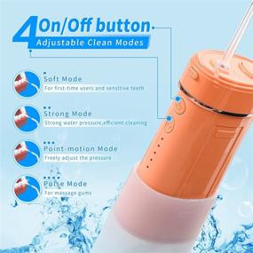 img 1 attached to Portable Water Pick Flossers: Advanced Oral Irrigation for Optimal Teeth Cleaning - 4 Modes, 4 Jets - Ideal for Adults and Kids