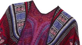 img 2 attached to 🧣 Womens Retro Shawl Poncho Cardigan: Stylish Scarves & Wraps for Women's Fashion