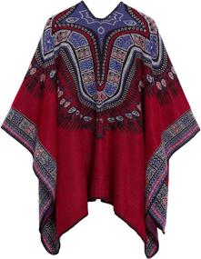 img 3 attached to 🧣 Womens Retro Shawl Poncho Cardigan: Stylish Scarves & Wraps for Women's Fashion