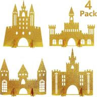 🏰 sparkling princess theme castle centerpieces for birthday, baby shower & princess party table decorations – gejoy 4-piece gold castle table centerpiece set logo