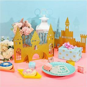 img 1 attached to 🏰 Sparkling Princess Theme Castle Centerpieces for Birthday, Baby Shower & Princess Party Table Decorations – Gejoy 4-Piece Gold Castle Table Centerpiece Set