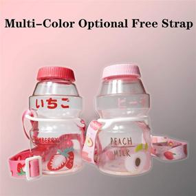 img 2 attached to 🍹 Portable Leak Proof Cartoon Shaker Bottle - Transparent 16oz/480ML Plastic Fruit Juice Water Bottle for Kids, Girls, and Adults on the Go!