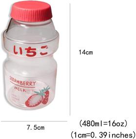 img 1 attached to 🍹 Portable Leak Proof Cartoon Shaker Bottle - Transparent 16oz/480ML Plastic Fruit Juice Water Bottle for Kids, Girls, and Adults on the Go!