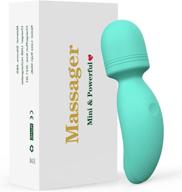 💚 turquoise green mini wand massager: portable rechargeable handheld body massager with 10 vibration modes, waterproof & cordless - 4.35 * 1.18 inches логотип