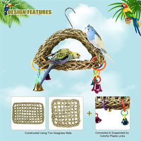img 2 attached to 🦜 Bird Seagrass Hammock DIY Toys: The Perfect Parrot Nest House & Cage Tent for Parakeets, Cockatiels, Lovebirds, and More!