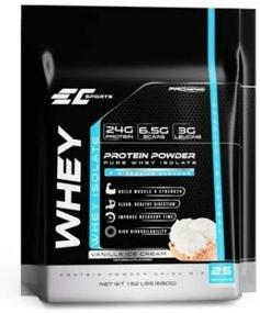 img 1 attached to 🏋️ EC Sports Pure Whey Isolate Protein Powder for Muscle & Strength, Healthy Digestion, Recovery Support, High Bioavailability, 24g Protein, 6.5g BCAAs, Vanilla Ice Cream Flavor, 690g Size, 25 Servings
