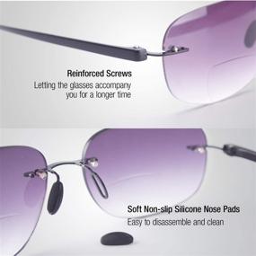 img 1 attached to LINVO Bifocal Reading Sunglasses Rimless