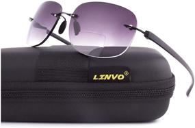 img 4 attached to LINVO Bifocal Reading Sunglasses Rimless