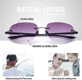 img 2 attached to LINVO Bifocal Reading Sunglasses Rimless