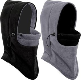 img 4 attached to ❄️ Stay Cozy in the Snow: 2 Pack Balaclava Ski Mask & Winter Warm Fleece Hat for Men & Women