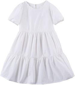 img 4 attached to Noomelfish Tiered Ruffle Dresses Pockets Girls' Clothing