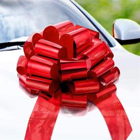img 4 attached to Zoe Deco Big Car Bow (Red, 18 inch) - Gift Bows, Giant Bow for Car, Birthday & Christmas Bows, Big Red Bow for Cars & Gifts, Eye-Catching Gift Wrapping Solution