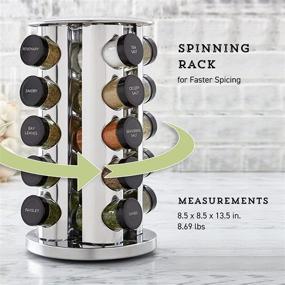 img 1 attached to 🌶️ Kamenstein 20-Jar Countertop Revolving Spice Rack Tower with 5-Year Free Refills, Polished Stainless Steel