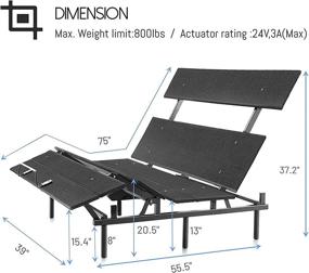 img 3 attached to 🛏️ Enhanced Comfort with Adjustable Electric Bed Frame - Independent Head and Foot Incline, 0-70 Dorsal Incline and 0-45 Leg Incline Degrees (Twin Size)