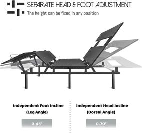 img 2 attached to 🛏️ Enhanced Comfort with Adjustable Electric Bed Frame - Independent Head and Foot Incline, 0-70 Dorsal Incline and 0-45 Leg Incline Degrees (Twin Size)