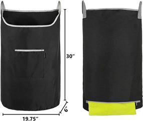 img 3 attached to 🧺 BeeGreen X-Large Black Hanging Laundry Hamper Bag with Space-Saving Wall Hanging Design and Zipper Closure - Ideal for Bathroom, Home, Travel, and Dormitory Use