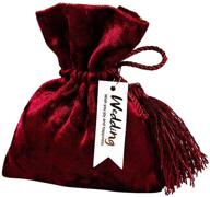 🎁 10pcs dark red velvet cloth jewelry pouches/drawstring bag gift bags (5.5"x4.3") - random drawstring color логотип