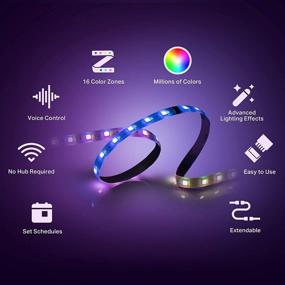 img 3 attached to 🌈 Kasa Smart LED Light Strip KL430: 16 Color Zones RGBIC, 6.6ft Wi-Fi LED Lights - Works with Alexa, Google Home & IFTTT, No Hub Required