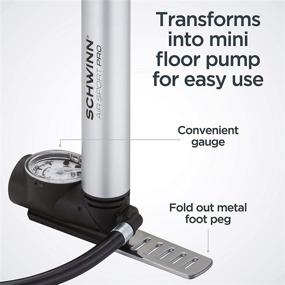 img 1 attached to 🚲 Enhanced Schwinn Air Sport Pro Foot-to-Floor Frame Pump: Schrader and Presta Valve Compatible with Built-in Gauge, Silver