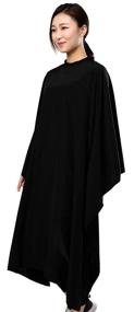 img 1 attached to ✂️ Premium Barber Hair Cutting Cape: Black Salon Haircut Gown, 55" x 59", 5.8 Ounces – Super Silky Smooth Finish