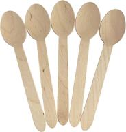 🌱 kingseal fsc certified biodegradable wooden cutlery spoons, earth-friendly, 6.25 inches - 100 pcs logo