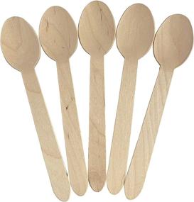 img 4 attached to 🌱 KingSeal FSC Certified Biodegradable Wooden Cutlery Spoons, Earth-Friendly, 6.25 Inches - 100 pcs