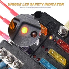 img 2 attached to 🚗 MNJ Motor 6-Way Fuse Box Holder: LED Indicator, 6-Circuit Blade Fuse Block with Durable Protection Cover, Ideal for Automotive Car Boat Marine SUV BUS