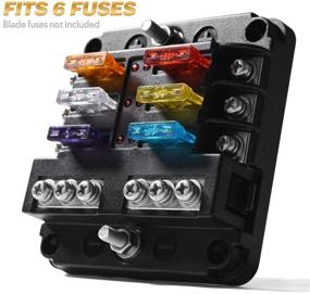 img 3 attached to 🚗 MNJ Motor 6-Way Fuse Box Holder: LED Indicator, 6-Circuit Blade Fuse Block with Durable Protection Cover, Ideal for Automotive Car Boat Marine SUV BUS