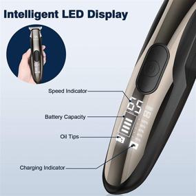 img 1 attached to Men's Cordless Hair Clippers by Misiki - Hair Trimmer Kit with LED Display, Rechargeable Battery, 4 Haircut Blade Heads, IPX6 Waterproof, 3 Adjustable Speeds