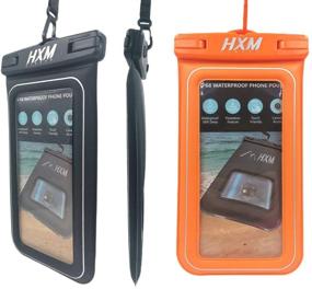 img 4 attached to 📱 Waterproof Phone Pouch Floating - Upgraded Foam-pad Shockproof Case for Water Sports and Outdoor - 2 Pack, Universal Cellphone Dry Bag for Up to 7.0" Smartphones (Black, Orange)