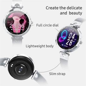 img 2 attached to 📱 Misowear Ladies' Smart Watch - Full Touch Screen Fitness Tracker with IP68 Waterproof, Heart Rate Sleep Monitor, Female Function - Bluetooth Smartwatches for Android/iOS Phones