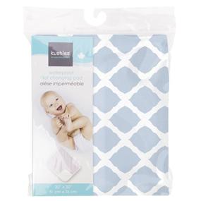 img 3 attached to Kushies Waterproof Changing Pad Liners - 20 x 30 inches Baby Changing Table Pad Covers - Blue Lattice Print - Diaper Changing Pad Cover for Changing Station - Waterproof