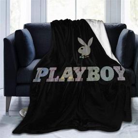 img 4 attached to 🐰 Czshui Playboy Micro-Velvet Blanket: Digitally Printed Soft & Warm Blanket (50"x40", 60"x50", 80"x60")