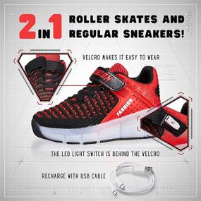 img 1 attached to SDSPEED Rechargeable LED Kids Roller Skate Shoes - 7 Color Options - Single Wheel Sport Sneaker
