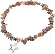 reebooor starfish ankle bracelet with amethyst healing stone - 🌊 stretch chakra foot jewelry for women & girls – beach-inspired anklet bracelet logo