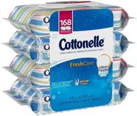 влажные салфетки для очистки cottonelle flushable - 168 штук, с рельефной текстурой - набор из 4 логотип